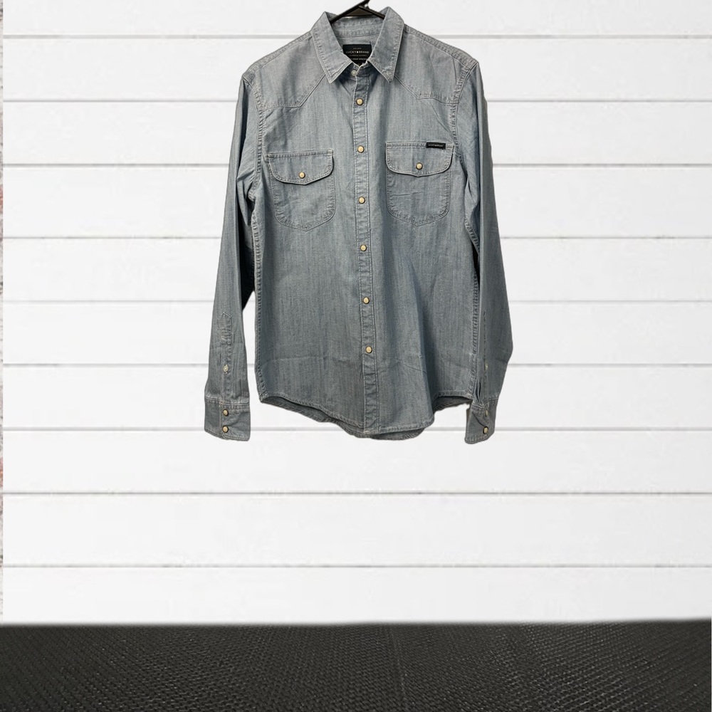 NWT Lucky Brand Mens Button-Front Dress Shirt (Size: Small)